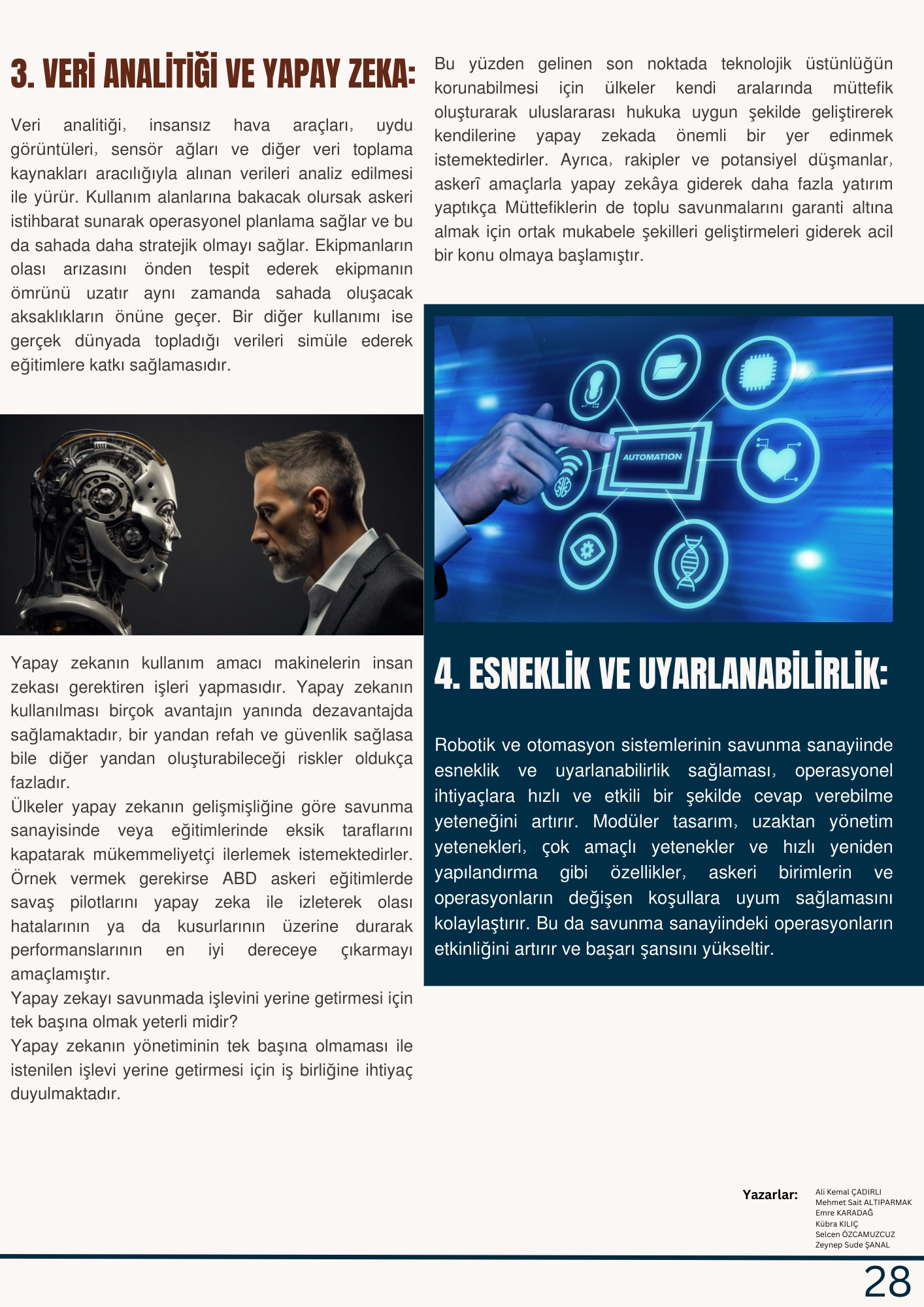 ROBOTİK ve OTOMASYONUN SAVUNMA SANAYİSİNDEKİ KULLANIMI