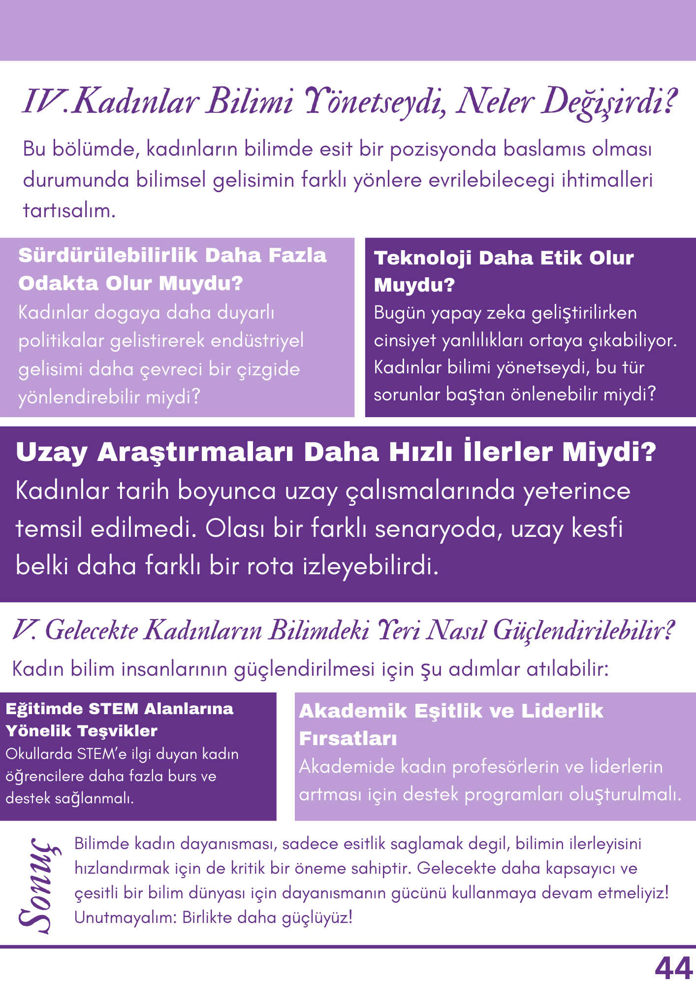 Bilimde Kadın Dayanışması ve Geleceğin Bilimi